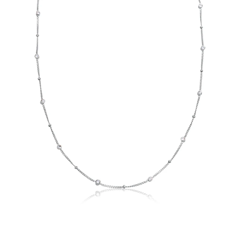 Kugel-Halskette | Mit Kristallen von Swarovski® (Weiß)