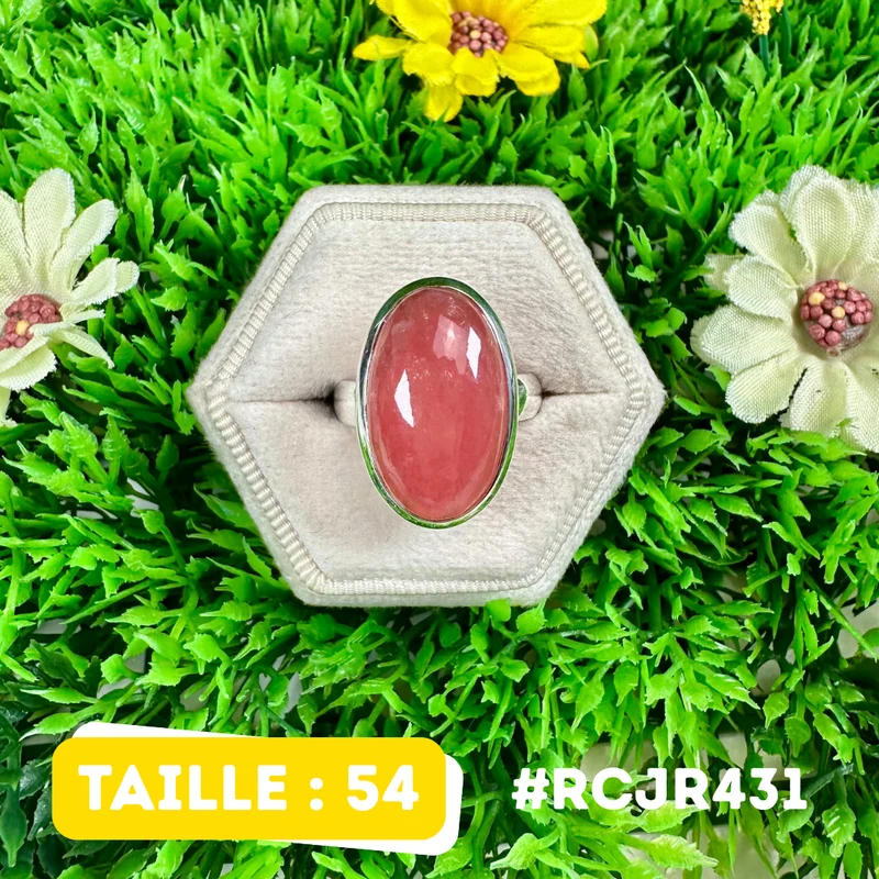 Rosen-Rhodochosit-Ring aus 925er Sterlingsilber #RCJR431