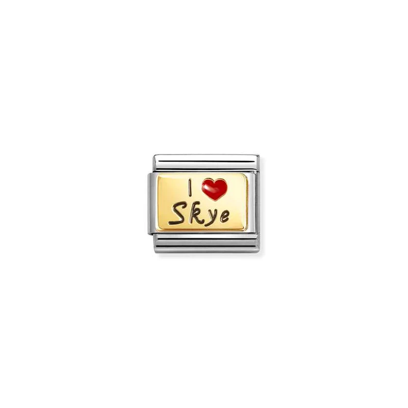 Classic Gold and Enamel I Love Skye Travel & Flag Charms