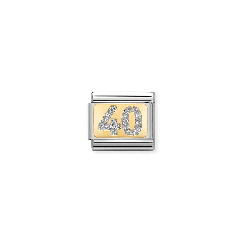 Classic Gold 40 Silver Glitter Wedding & Anniversary Charms