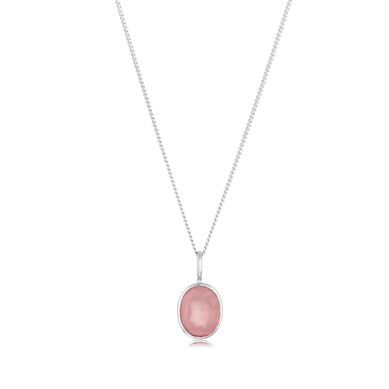 Halskette mit Anhänger | Quarz (Rosé)