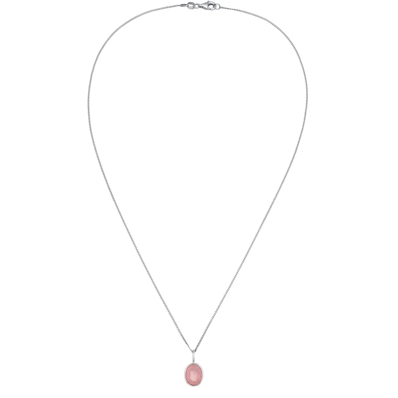 Halskette mit Anhänger | Quarz (Rosé)
