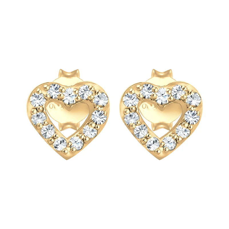 Ohrstecker Herz | Mit Kristallen von Swarovski® (Weiß)
