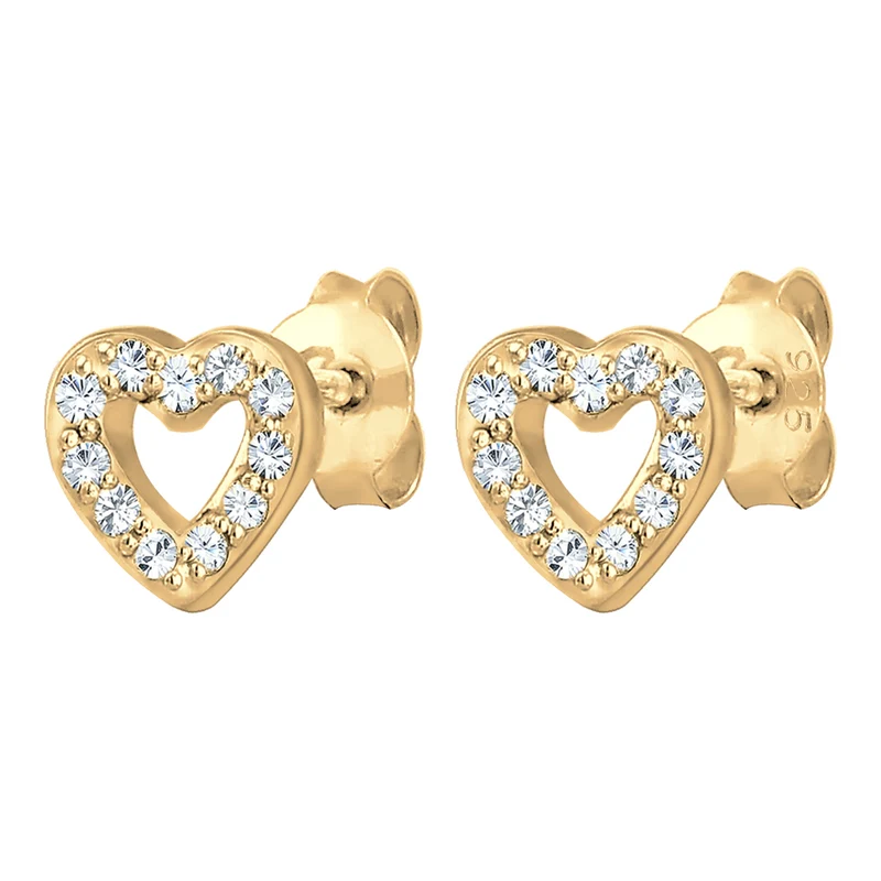 Ohrstecker Herz | Mit Kristallen von Swarovski® (Weiß)