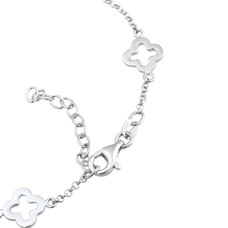Armband Kleeblatt | Zirkonia (Weiß)