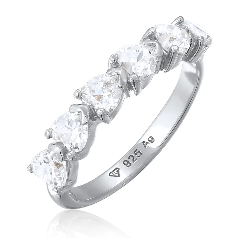 Ring mit Herzen | Zirkonia (Weiß)