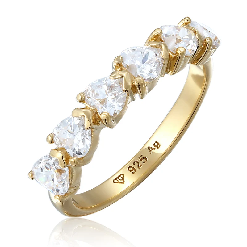 Ring mit Herzen | Zirkonia (Weiß)