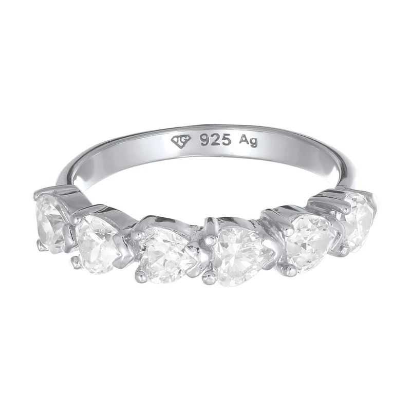 Ring mit Herzen | Zirkonia (Weiß)
