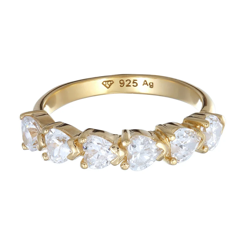 Ring mit Herzen | Zirkonia (Weiß)