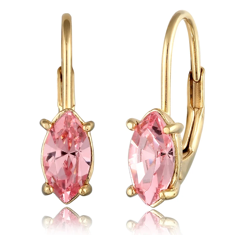 Ohrhänger Oval | Mit Kristallen von Swarovski® (Rosa)
