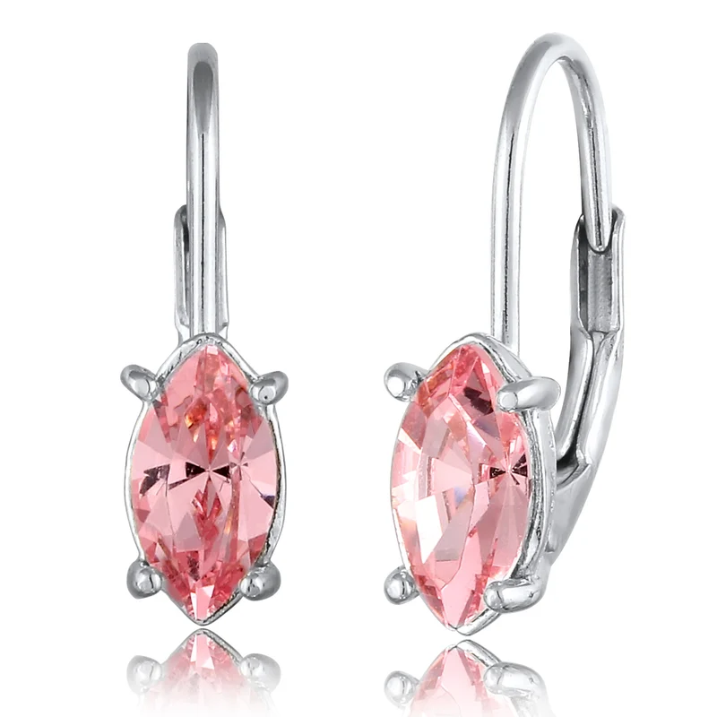 Ohrhänger Oval | Mit Kristallen von Swarovski® (Rosa)