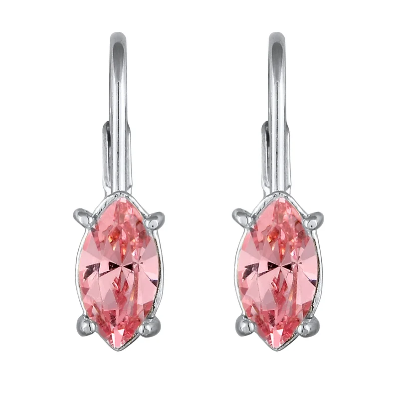 Ohrhänger Oval | Mit Kristallen von Swarovski® (Rosa)