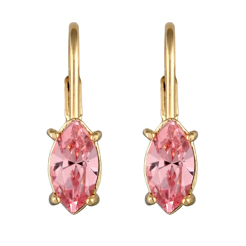 Ohrhänger Oval | Mit Kristallen von Swarovski® (Rosa)