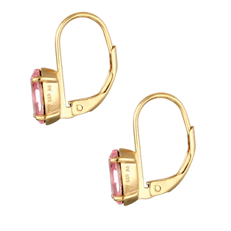 Ohrhänger Oval | Mit Kristallen von Swarovski® (Rosa)