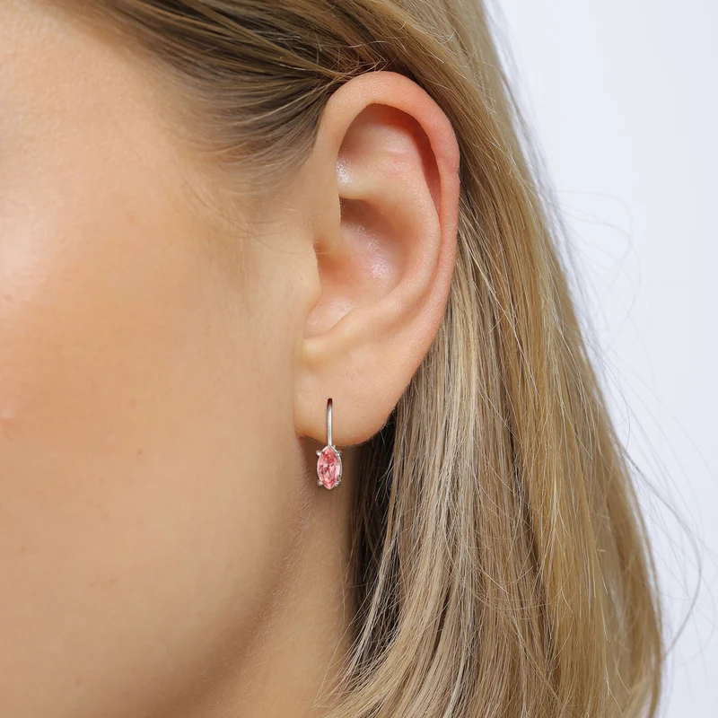Ohrhänger Oval | Mit Kristallen von Swarovski® (Rosa)