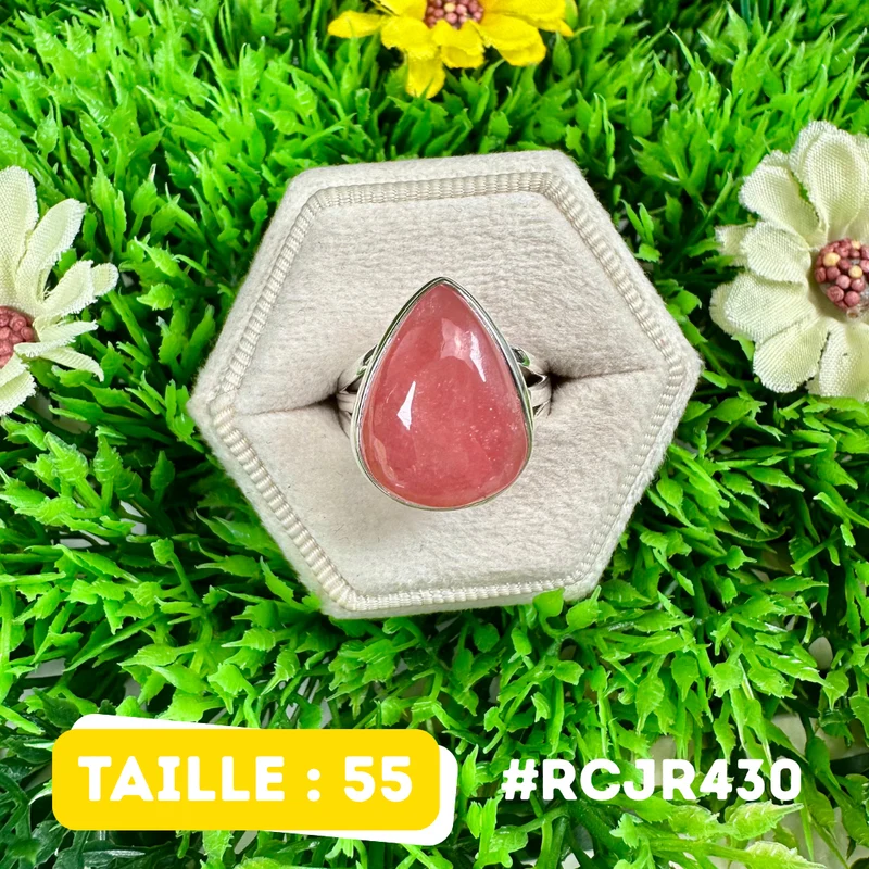 Rosen-Rhodochosit-Ring aus 925er Sterlingsilber #RCJR430