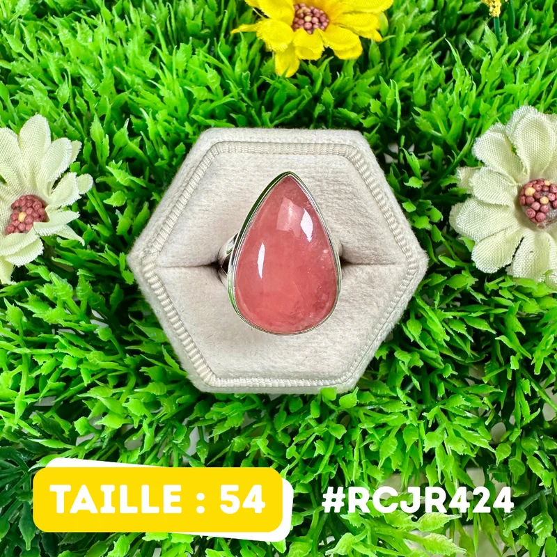 Rosen-Rhodochosit-Ring aus 925er Sterlingsilber #RCJR424