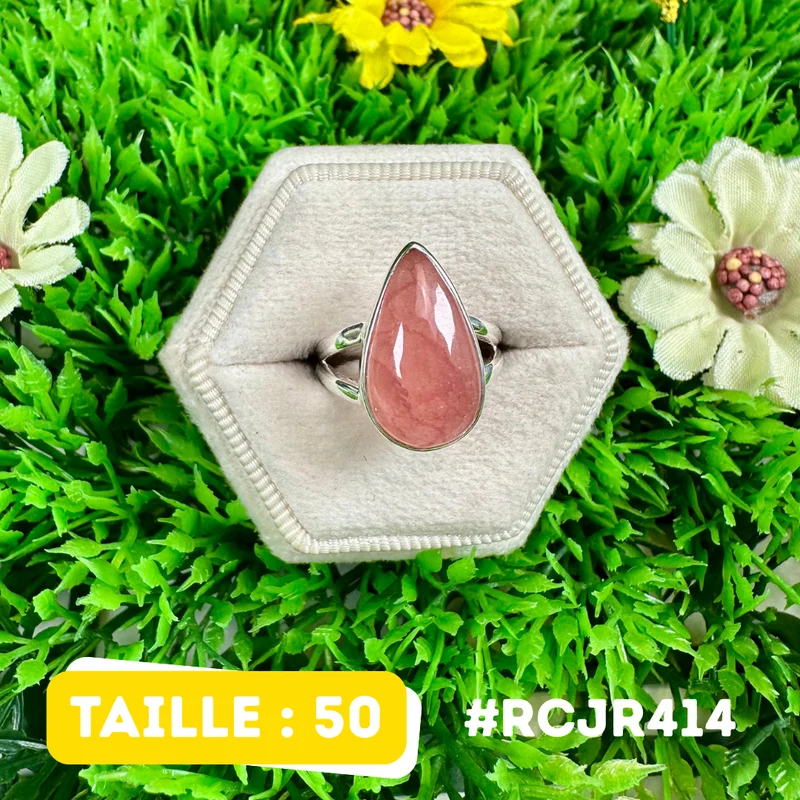Rosen-Rhodochosit-Ring aus 925er Sterlingsilber #RCJR414