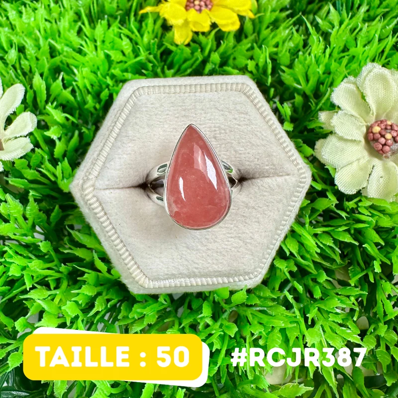Rosen-Rhodochosit-Ring aus 925er Sterlingsilber #RCJR387