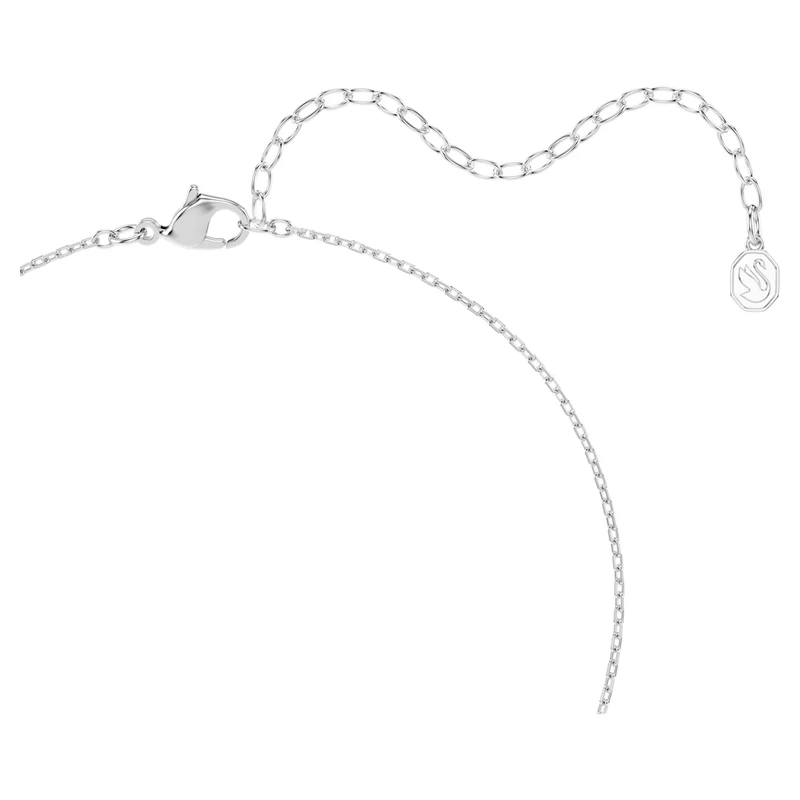 Millenia Pendant Necklace with Cushion-Cut Blue Crystal in Rhodium Silver
