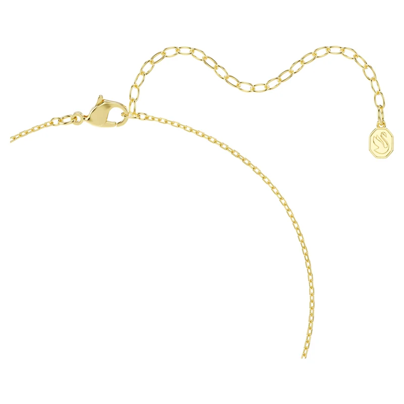 Una Angelic Pendant Necklace with Cushion-Cut White Crystal in Gold