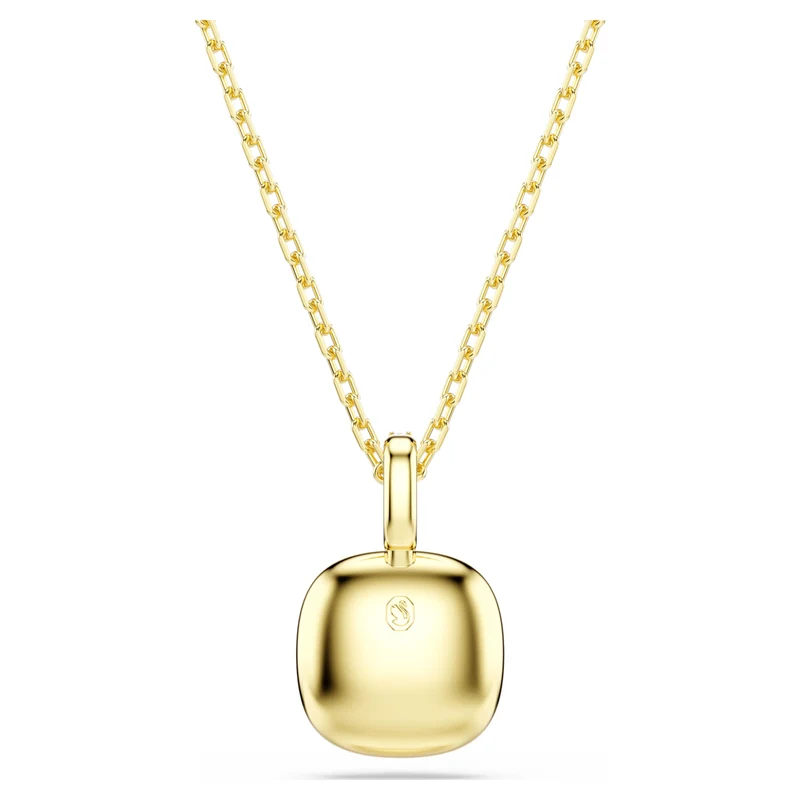 Una Angelic Pendant Necklace with Cushion-Cut White Crystal in Gold