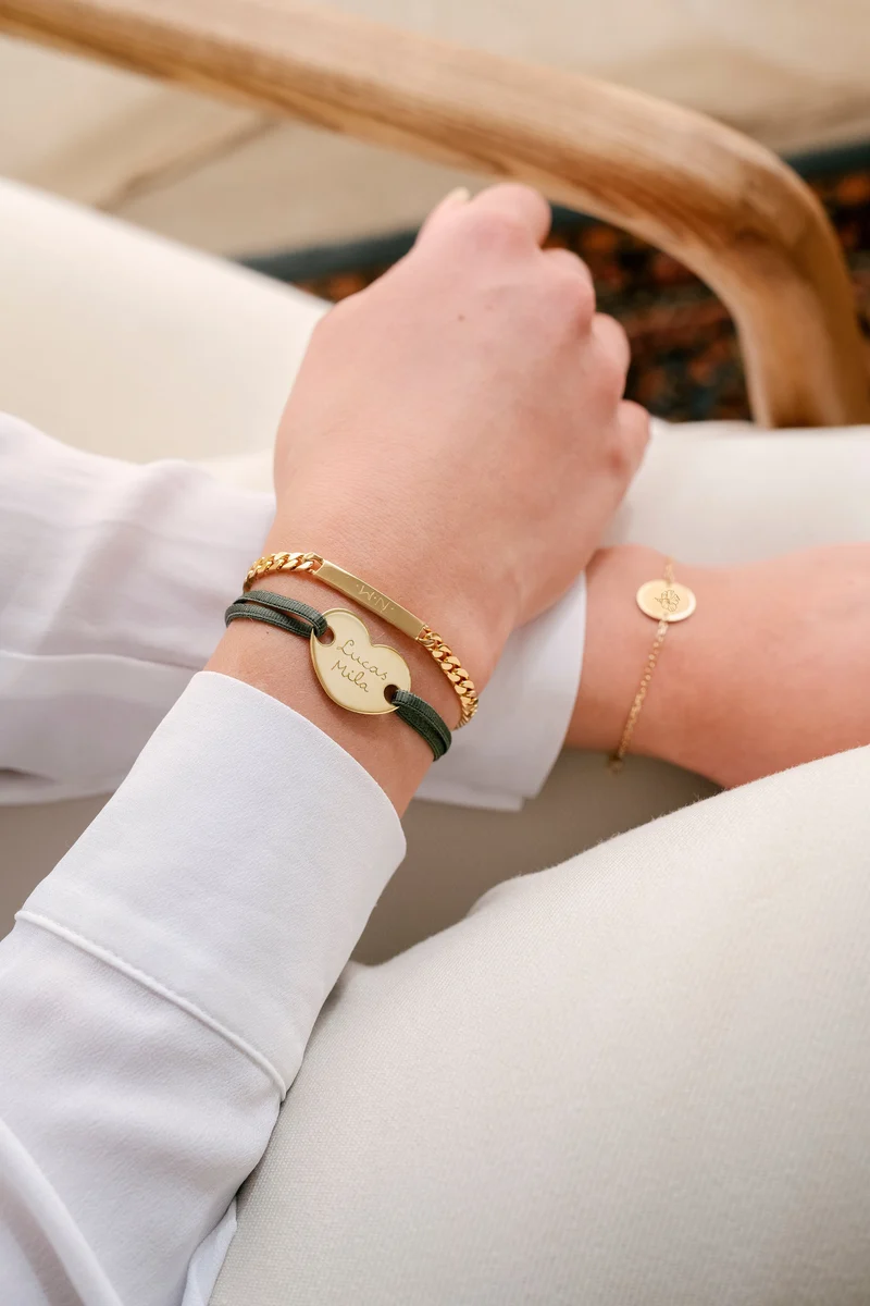 Heart Armband met naam - Verguld - Gepersonaliseerde Armband