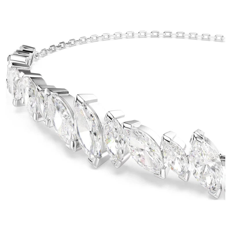 Mesmera Bracelet with Marquise-Cut White Crystal in Rhodium Silver