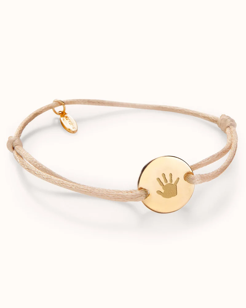 Hand en Voetafdruk Round Armband - Verguld - Gepersonaliseerd Sieraad