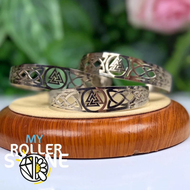 Silbernes Valknut-Wikinger-Armband