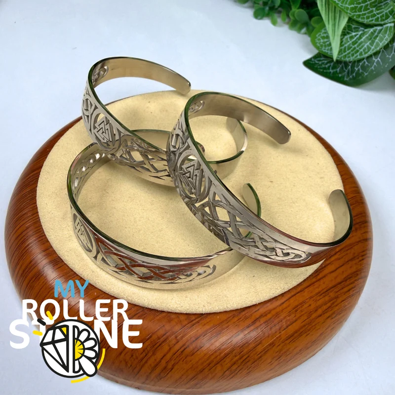Silbernes Valknut-Wikinger-Armband