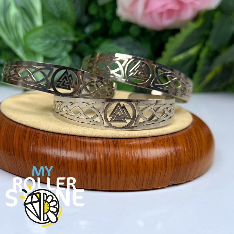 Silbernes Valknut-Wikinger-Armband