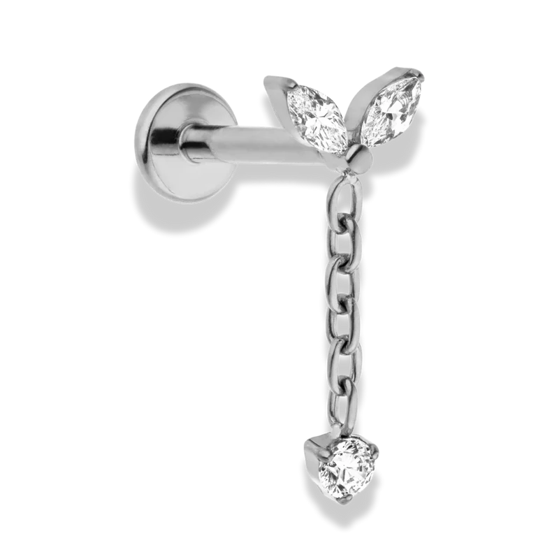 Dangling Lotus Leaf Labret Piercing – Titan