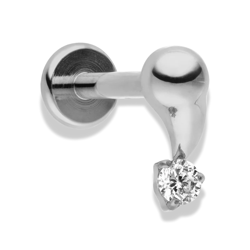Sparkling Golden Drop Labret Piercing – Titan