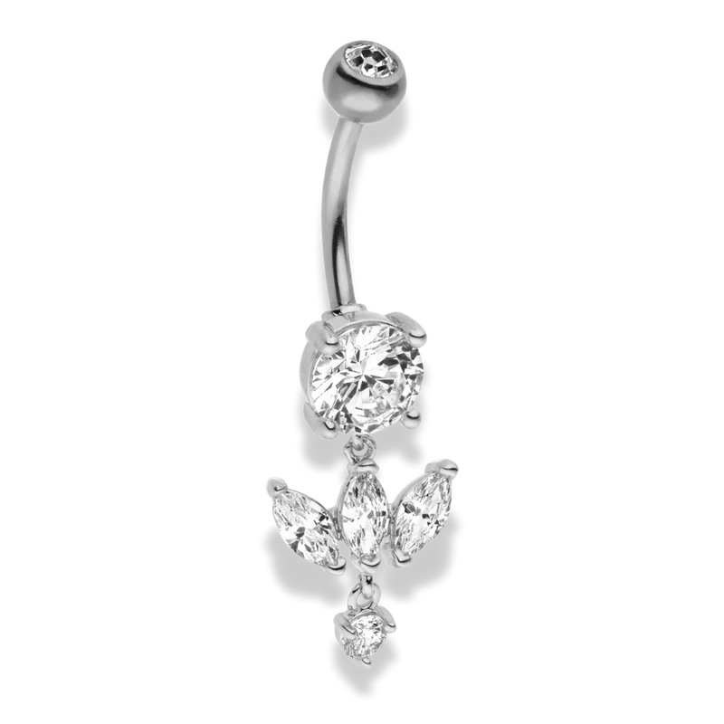 Big Lotus Belly Piercing 18K Vergoldet