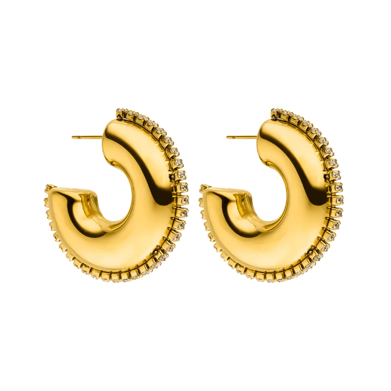 Bold Pave Paradise Ohrringe 18K Vergoldet
