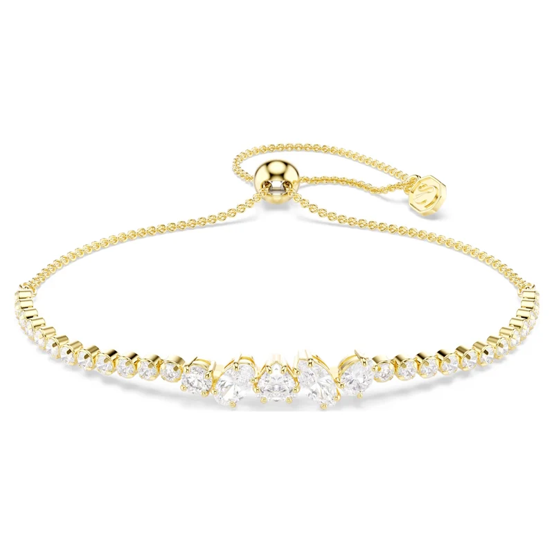 Mesmera Bracelet with Mixed-Cut White Crystal in Gold