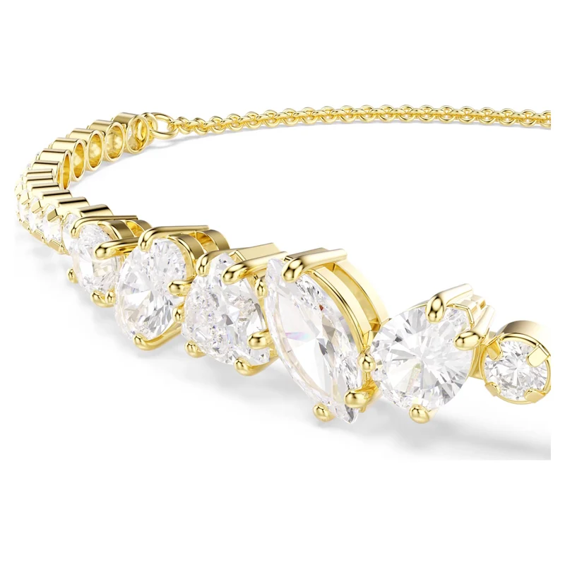 Mesmera Bracelet with Mixed-Cut White Crystal in Gold