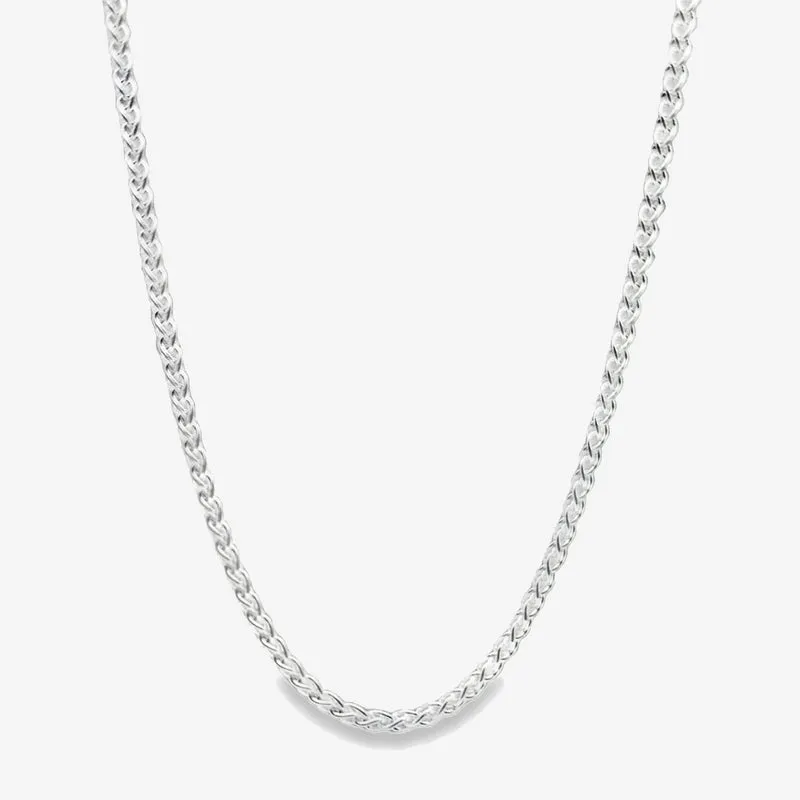 Silver Spiga Chain Necklace, 45cm