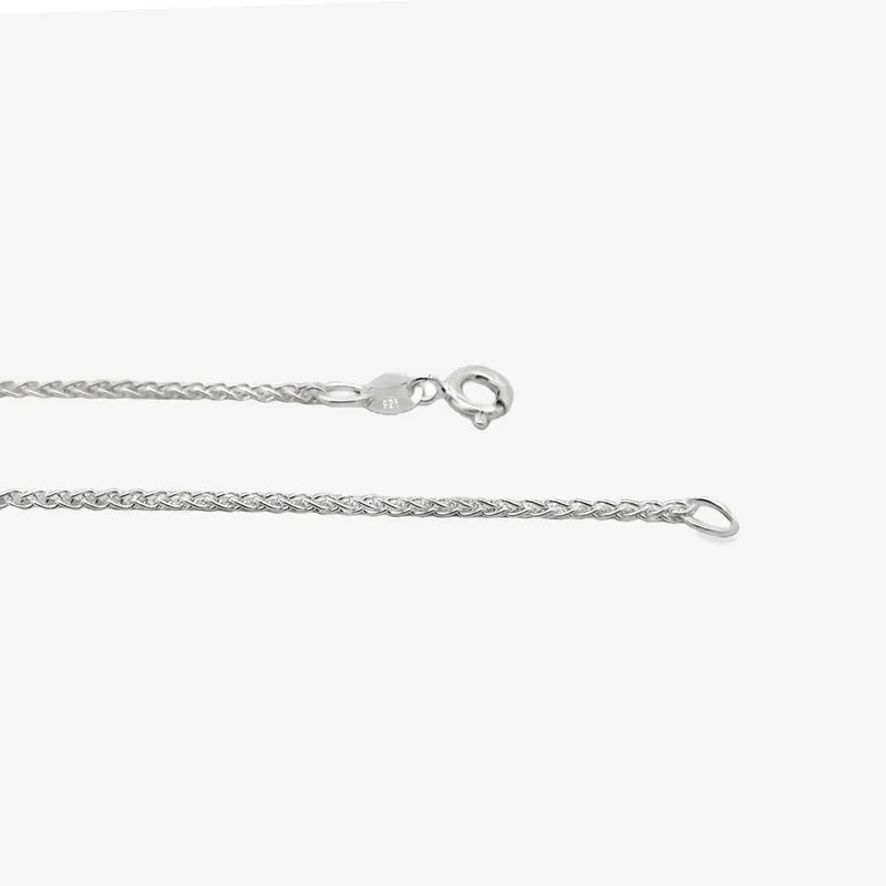 Silver Spiga Chain Necklace, 45cm
