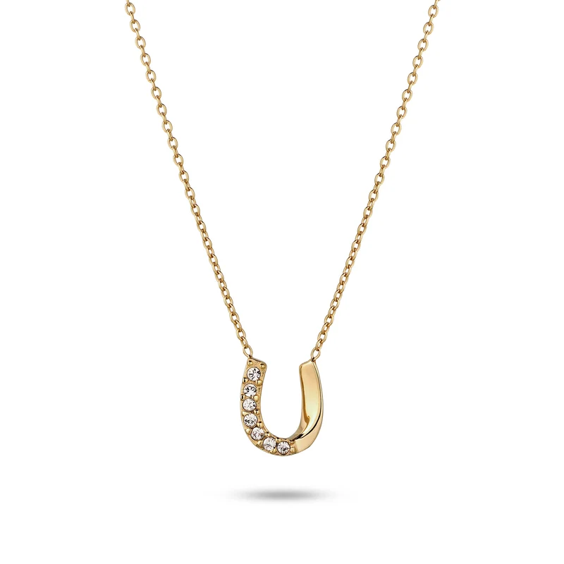 Halskette Hufeisen | Kristallen von Swarovski® (Weiß)