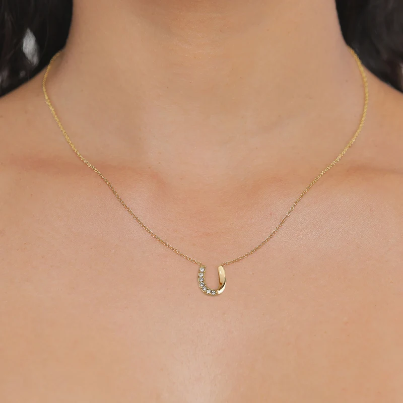 Halskette Hufeisen | Kristallen von Swarovski® (Weiß)