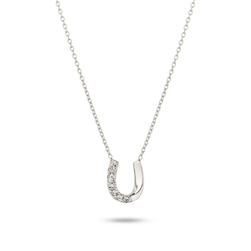 Halskette Hufeisen | Kristallen von Swarovski® (Weiß)