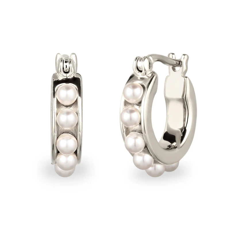 Creolen | Mit Perlen von Swarovski® (Weiß)