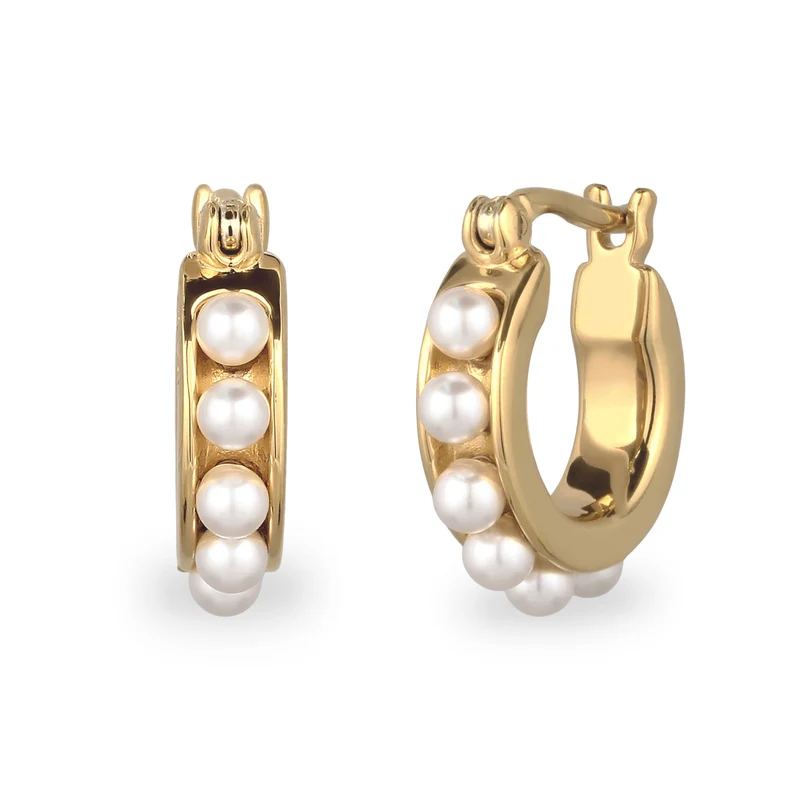 Creolen | Mit Perlen von Swarovski® (Weiß)