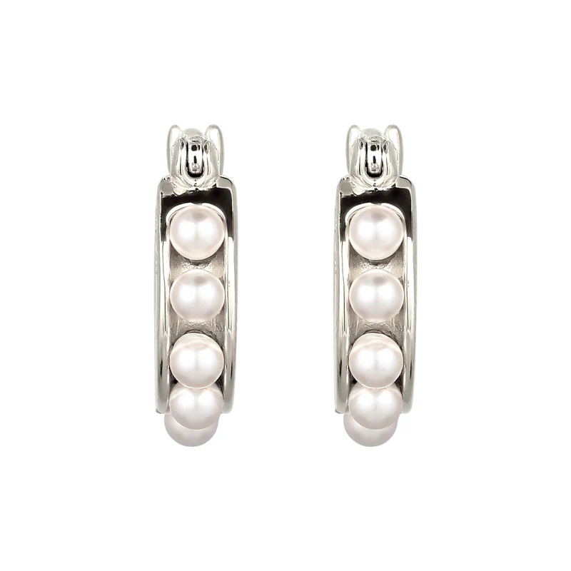 Creolen | Mit Perlen von Swarovski® (Weiß)