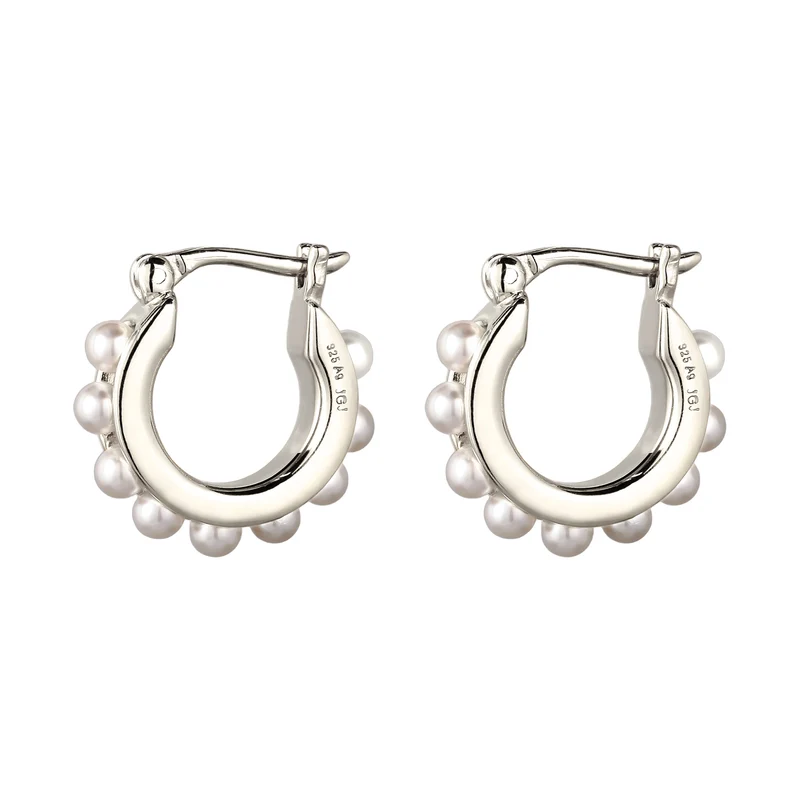 Creolen | Mit Perlen von Swarovski® (Weiß)