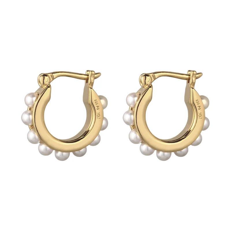 Creolen | Mit Perlen von Swarovski® (Weiß)