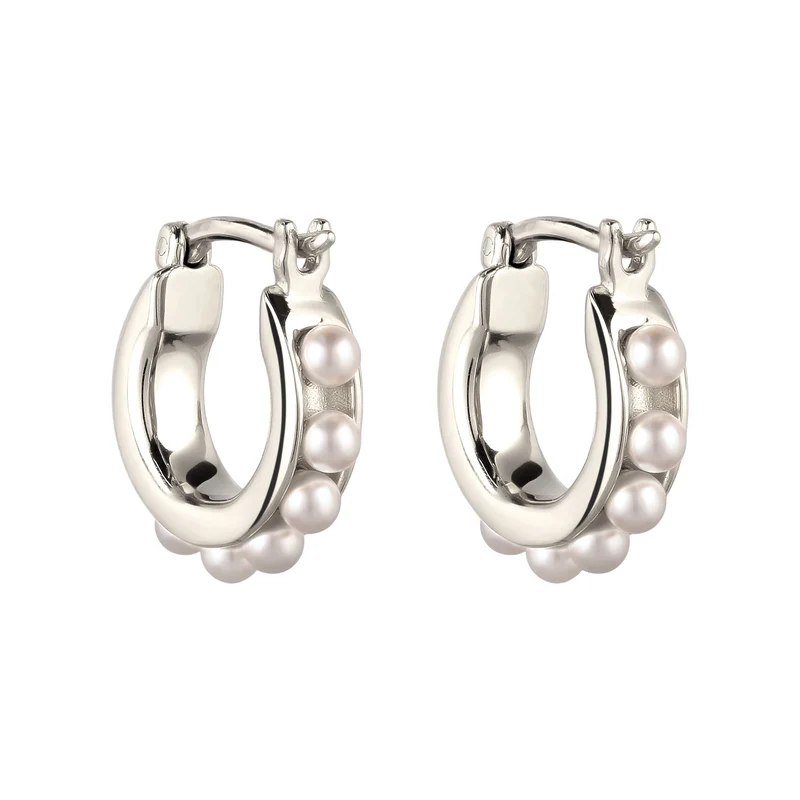 Creolen | Mit Perlen von Swarovski® (Weiß)