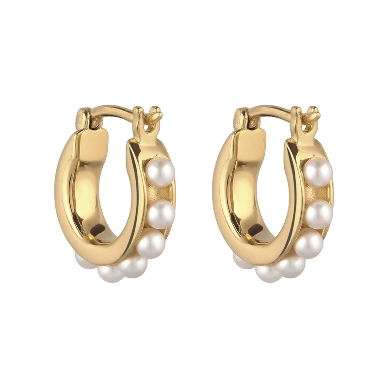 Creolen | Mit Perlen von Swarovski® (Weiß)